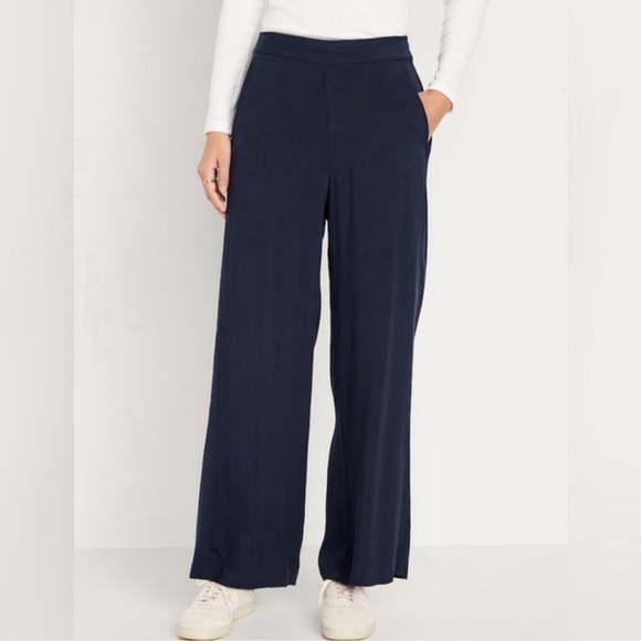 NWT! Navy High-Waisted Playa Soft-Spun Wide-Leg Pants - Multiple Sizes🛝 - Picture 2 of 12